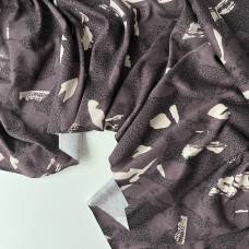 Кулирка модал/хлопок цветы на шоколаде