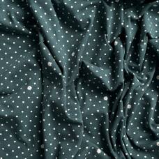 Кулирка с лайкрой горошек/цветочек на зеленом