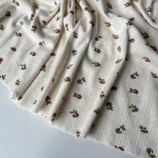 Рибана трансферная Редкие цветочки на креме