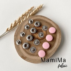 Кнопки Альфа 15 мм с пластиковой шляпкой нежно-розовые / 30 шт