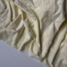 Трикотажная махра Сердечки мини (2см) Сливочный лимончелло