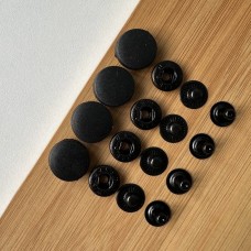 Кнопки Альфа 20/15 мм с пластиковой шляпкой черные / 30 шт