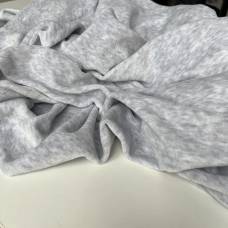 Трикотажный велюр хлопковый Светло-серый меланж