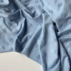 Трикотажная махра Сердечки мини (2см) Светло-голубой