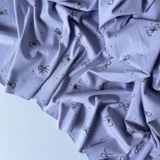 Кулирка 100% хб Бантики на Светло-лиловом