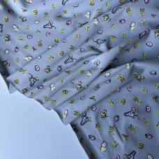 Кулирка с лайкрой Фрукты на сером