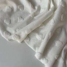 Трикотажная махра Сердечки мини (2см) Молоко