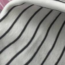 Рибана вязанная Полоска черная на молочном