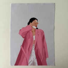 Нашивка Девушка в розовом халате (размер А4)