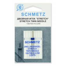 Иглы двойные Stretch Schmetz ZWI № 75/2.5 мм - идеальный выбор для растяжимых тканей